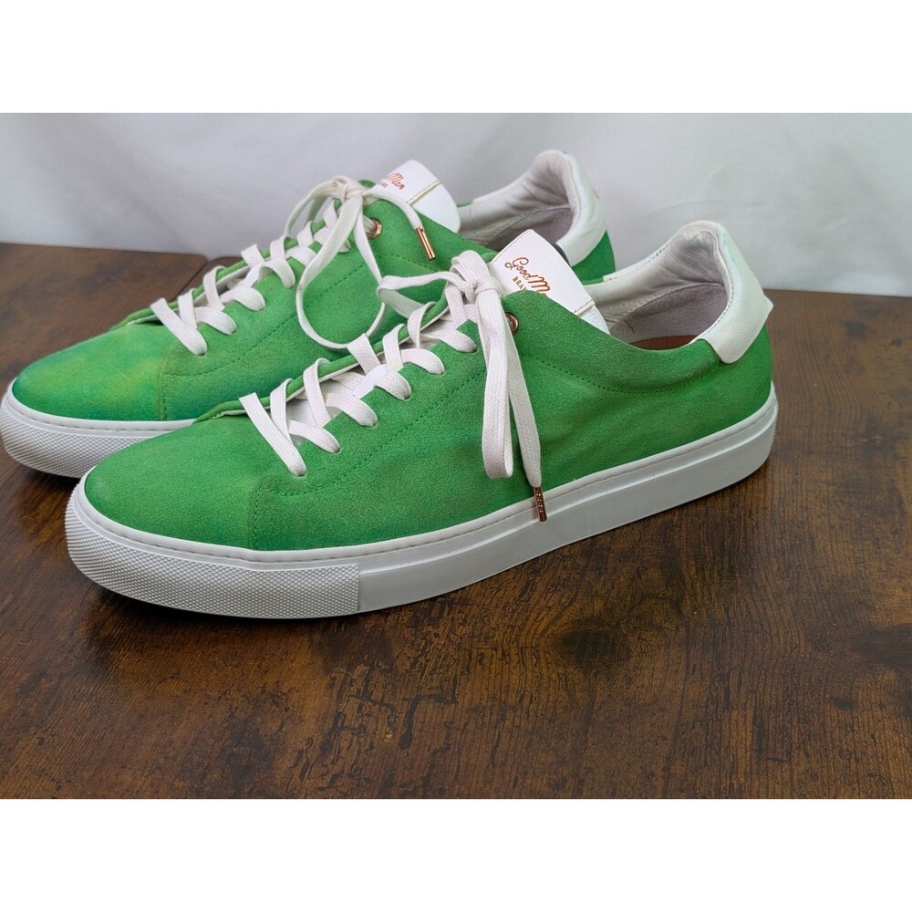 Good Man Brand Legend Low Top Sneakers Green Suede Mens Size US 11 Italy